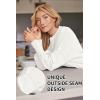 imageLILLUSORY Womens Oversized Batwing Sweaters 2025 Fall Outfits Trendy Crewneck Knit Side Slit Fashion Pullover TopsWhite