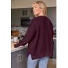 imageLILLUSORY Womens Oversized Batwing Sweaters 2025 Fall Outfits Trendy Crewneck Knit Side Slit Fashion Pullover TopsWine Red