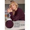 imageLILLUSORY Womens Oversized Batwing Sweaters 2025 Fall Outfits Trendy Crewneck Knit Side Slit Fashion Pullover TopsWine Red