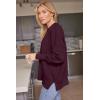 imageLILLUSORY Womens Oversized Batwing Sweaters 2025 Fall Outfits Trendy Crewneck Knit Side Slit Fashion Pullover TopsWine Red
