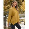 imageLILLUSORY Womens Oversized Batwing Sweaters 2025 Fall Outfits Trendy Crewneck Knit Side Slit Fashion Pullover TopsYellow