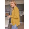 imageLILLUSORY Womens Oversized Batwing Sweaters 2025 Fall Outfits Trendy Crewneck Knit Side Slit Fashion Pullover TopsYellow