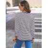 imageLILLUSORY Womens Striped Soft Knit Pullover Sweater Loose Fit Shirts with Chest PocketMauve