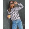 imageLILLUSORY Womens Striped Soft Knit Pullover Sweater Loose Fit Shirts with Chest PocketMauve
