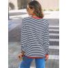 imageLILLUSORY Womens Striped Soft Knit Pullover Sweater Loose Fit Shirts with Chest PocketRedstriped Navy