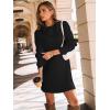 imageLILLUSORY Womens Turtleneck Oversized Long Sweater Dress 2025 Plus Size Tunic Pullover Knit Winter DressesBlack