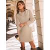 imageLILLUSORY Womens Turtleneck Oversized Long Sweater Dress 2025 Plus Size Tunic Pullover Knit Winter DressesLightapricot