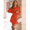 imageLILLUSORY Womens Turtleneck Oversized Long Sweater Dress 2025 Plus Size Tunic Pullover Knit Winter DressesOrange