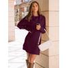 imageLILLUSORY Womens Turtleneck Oversized Long Sweater Dress 2025 Plus Size Tunic Pullover Knit Winter DressesWine Red