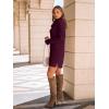 imageLILLUSORY Womens Turtleneck Oversized Long Sweater Dress 2025 Plus Size Tunic Pullover Knit Winter DressesWine Red
