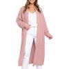 imageLILLUSORY Long Cardigan Sweaters for Women Fall Trendy Oversized Open Front Winter CoatPink