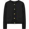 imageLILLUSORY Women Cardigan Sweaters Fall Outfit Clothes Fashion Cropped Jackets Trendy 2025 Casual Long Sleeve TopsA Black