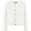 imageLILLUSORY Women Cardigan Sweaters Fall Outfit Clothes Fashion Cropped Jackets Trendy 2025 Casual Long Sleeve TopsA White