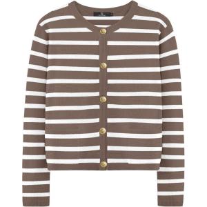 imageLILLUSORY Women Cardigan Sweaters Fall Outfit Clothes Fashion Cropped Jackets Trendy 2025 Casual Long Sleeve TopsNutmeg White