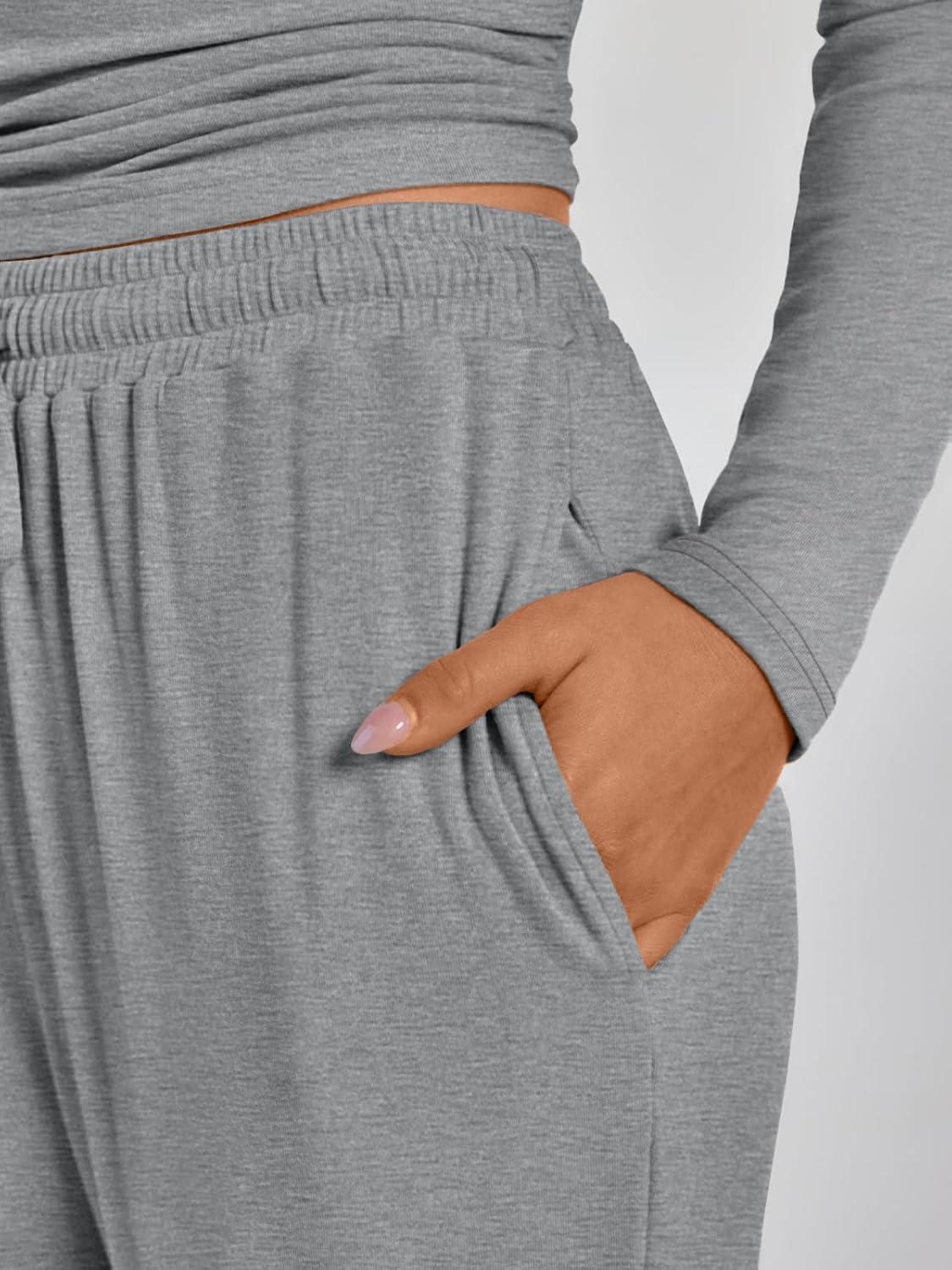 imageLILLUSORY 2 Piece Lounge Sets for Women Fall Outfits 2025 Two Piece Travel Sweatsuits Business Casual Fashion ClothesDark Heather Grey