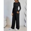 imageLILLUSORY 2 Piece Lounge Sets for Women Fall Outfits 2025 Two Piece Travel Sweatsuits Business Casual Fashion ClothesBlack