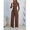 imageLILLUSORY 2 Piece Lounge Sets for Women Fall Outfits 2025 Two Piece Travel Sweatsuits Business Casual Fashion ClothesCocoa