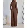 imageLILLUSORY 2 Piece Lounge Sets for Women Fall Outfits 2025 Two Piece Travel Sweatsuits Business Casual Fashion ClothesCocoa