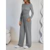 imageLILLUSORY 2 Piece Lounge Sets for Women Fall Outfits 2025 Two Piece Travel Sweatsuits Business Casual Fashion ClothesDark Heather Grey