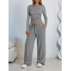 imageLILLUSORY 2 Piece Lounge Sets for Women Fall Outfits 2025 Two Piece Travel Sweatsuits Business Casual Fashion ClothesDark Heather Grey