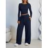 imageLILLUSORY 2 Piece Lounge Sets for Women Fall Outfits 2025 Two Piece Travel Sweatsuits Business Casual Fashion ClothesNavy