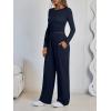 imageLILLUSORY 2 Piece Lounge Sets for Women Fall Outfits 2025 Two Piece Travel Sweatsuits Business Casual Fashion ClothesNavy