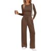 imageLILLUSORY 2 Piece Lounge Sets for Women Fall Outfits 2025 Two Piece Travel Sweatsuits Business Casual Fashion ClothesCocoa