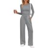 imageLILLUSORY 2 Piece Lounge Sets for Women Fall Outfits 2025 Two Piece Travel Sweatsuits Business Casual Fashion ClothesDark Heather Grey