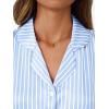 imageLILLUSORY Graphic Satin Pajamas for Women Set 2 Piece Ruffle Pjs Matching Lounge Party Button Down Sleepwear Silk NightwearStripedblue