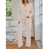 imageLILLUSORY Womens 2 Piece Lounge Sets Fall Outfits 2025 Sweatsuit Matching Cozy Soft Pjs Henley Neck Pajamas Pants FashionApricot