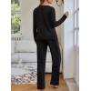 imageLILLUSORY Womens 2 Piece Lounge Sets Fall Outfits 2025 Sweatsuit Matching Cozy Soft Pjs Henley Neck Pajamas Pants FashionBlack