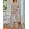 imageLILLUSORY Womens 2 Piece Lounge Sets Fall Outfits 2025 Sweatsuit Matching Cozy Soft Pjs Henley Neck Pajamas Pants FashionKhaki