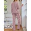 imageLILLUSORY Womens 2 Piece Lounge Sets Fall Outfits 2025 Sweatsuit Matching Cozy Soft Pjs Henley Neck Pajamas Pants FashionPink