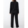 imageLILLUSORY Womens 2 Piece Lounge Sets Fall Outfits Henley Neck Sweater 2025 Matching Sweat Suits Comfy Pajamas Clothes PocketsBlack