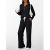 imageLILLUSORY Womens 2 Piece Lounge Sets Fall Outfits Henley Neck Sweater 2025 Matching Sweat Suits Comfy Pajamas Clothes PocketsBlack