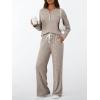 imageLILLUSORY Womens 2 Piece Lounge Sets Fall Outfits Henley Neck Sweater 2025 Matching Sweat Suits Comfy Pajamas Clothes PocketsCamel