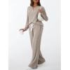 imageLILLUSORY Womens 2 Piece Lounge Sets Fall Outfits Henley Neck Sweater 2025 Matching Sweat Suits Comfy Pajamas Clothes PocketsCamel