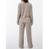 imageLILLUSORY Womens 2 Piece Lounge Sets Fall Outfits Henley Neck Sweater 2025 Matching Sweat Suits Comfy Pajamas Clothes PocketsCamel