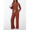 imageLILLUSORY Womens 2 Piece Lounge Sets Fall Outfits Henley Neck Sweater 2025 Matching Sweat Suits Comfy Pajamas Clothes PocketsCaramel
