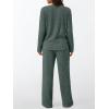 imageLILLUSORY Womens 2 Piece Lounge Sets Fall Outfits Henley Neck Sweater 2025 Matching Sweat Suits Comfy Pajamas Clothes PocketsGreen
