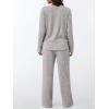 imageLILLUSORY Womens 2 Piece Lounge Sets Fall Outfits Henley Neck Sweater 2025 Matching Sweat Suits Comfy Pajamas Clothes PocketsGreyapricot