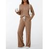 imageLILLUSORY Womens 2 Piece Lounge Sets Fall Outfits Henley Neck Sweater 2025 Matching Sweat Suits Comfy Pajamas Clothes PocketsKhaki