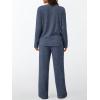 imageLILLUSORY Womens 2 Piece Lounge Sets Fall Outfits Henley Neck Sweater 2025 Matching Sweat Suits Comfy Pajamas Clothes PocketsNavy