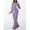 imageLILLUSORY Womens 2 Piece Lounge Sets Fall Outfits Henley Neck Sweater 2025 Matching Sweat Suits Comfy Pajamas Clothes PocketsPurple