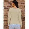 imageLILLUSORY Womens 2025 Twist Knot Fall Clothes Fashion Outfits Top Ribbed Long SleeveApricot