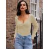 imageLILLUSORY Womens 2025 Twist Knot Fall Clothes Fashion Outfits Top Ribbed Long SleeveApricot