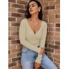 imageLILLUSORY Womens 2025 Twist Knot Fall Clothes Fashion Outfits Top Ribbed Long SleeveApricot