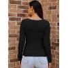 imageLILLUSORY Womens 2025 Twist Knot Fall Clothes Fashion Outfits Top Ribbed Long SleeveBlack