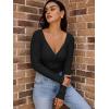imageLILLUSORY Womens 2025 Twist Knot Fall Clothes Fashion Outfits Top Ribbed Long SleeveBlack