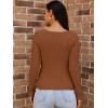 imageLILLUSORY Womens 2025 Twist Knot Fall Clothes Fashion Outfits Top Ribbed Long SleeveCaramel